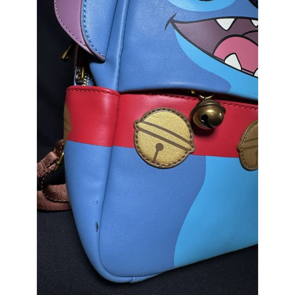 Loungefly Disney Lilo & Stitch Reindeer Sleigh Bell Mini Backpack Holiday Bag
